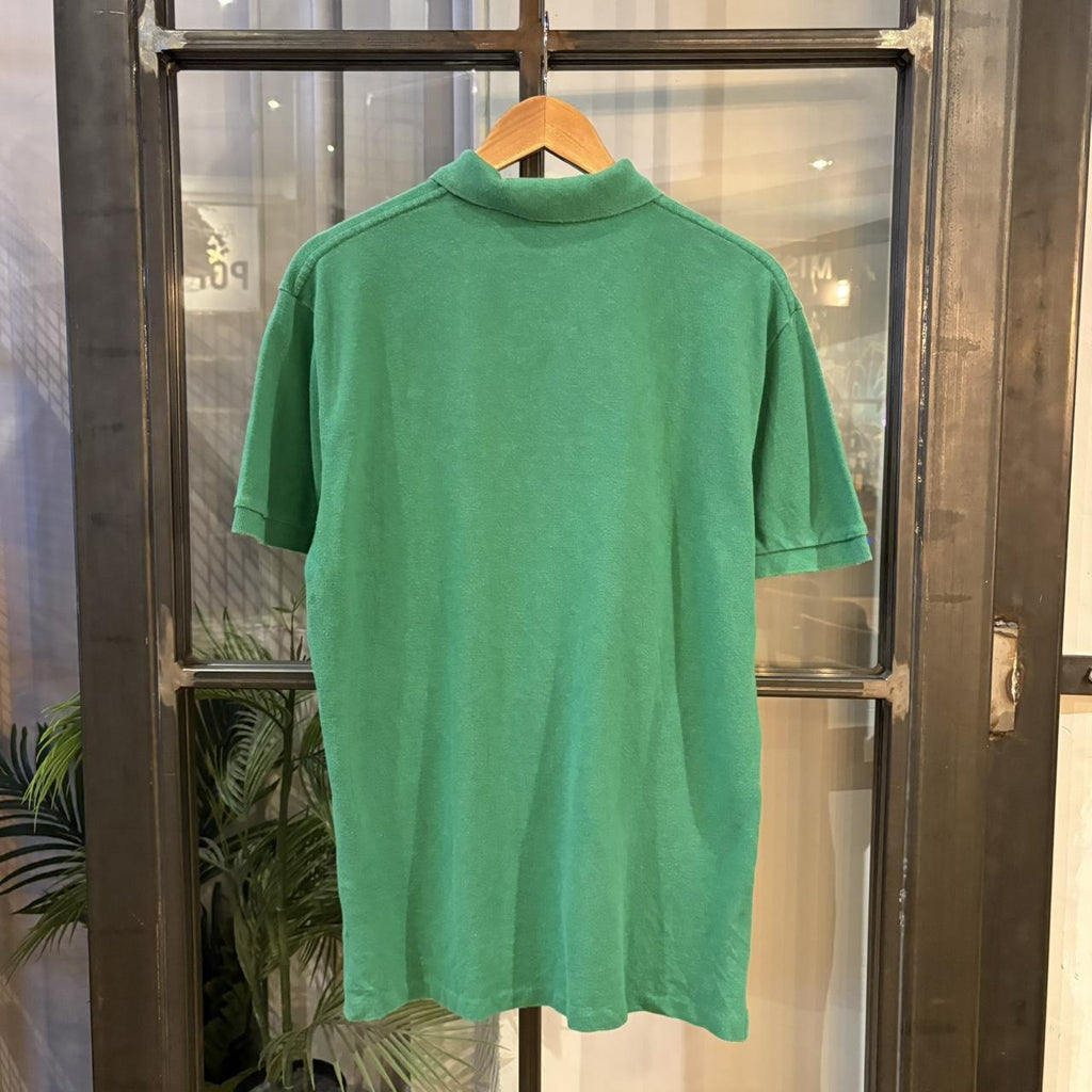 Vintage Retro Ralph Lauren Plain Green Polo Shirt Short Sleeve collared button up top  #Y2K #preppy #chiefkeef #oldmoney #ralphlauren