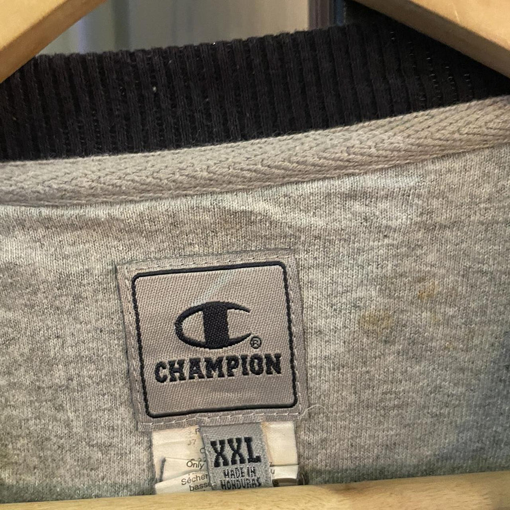 SWT434 - Vintage Retro Essential Navy Champion Crewneck Jumper Sweatshirt with small chest embroidered logo #90s #sportswear #essential #champion #y2k