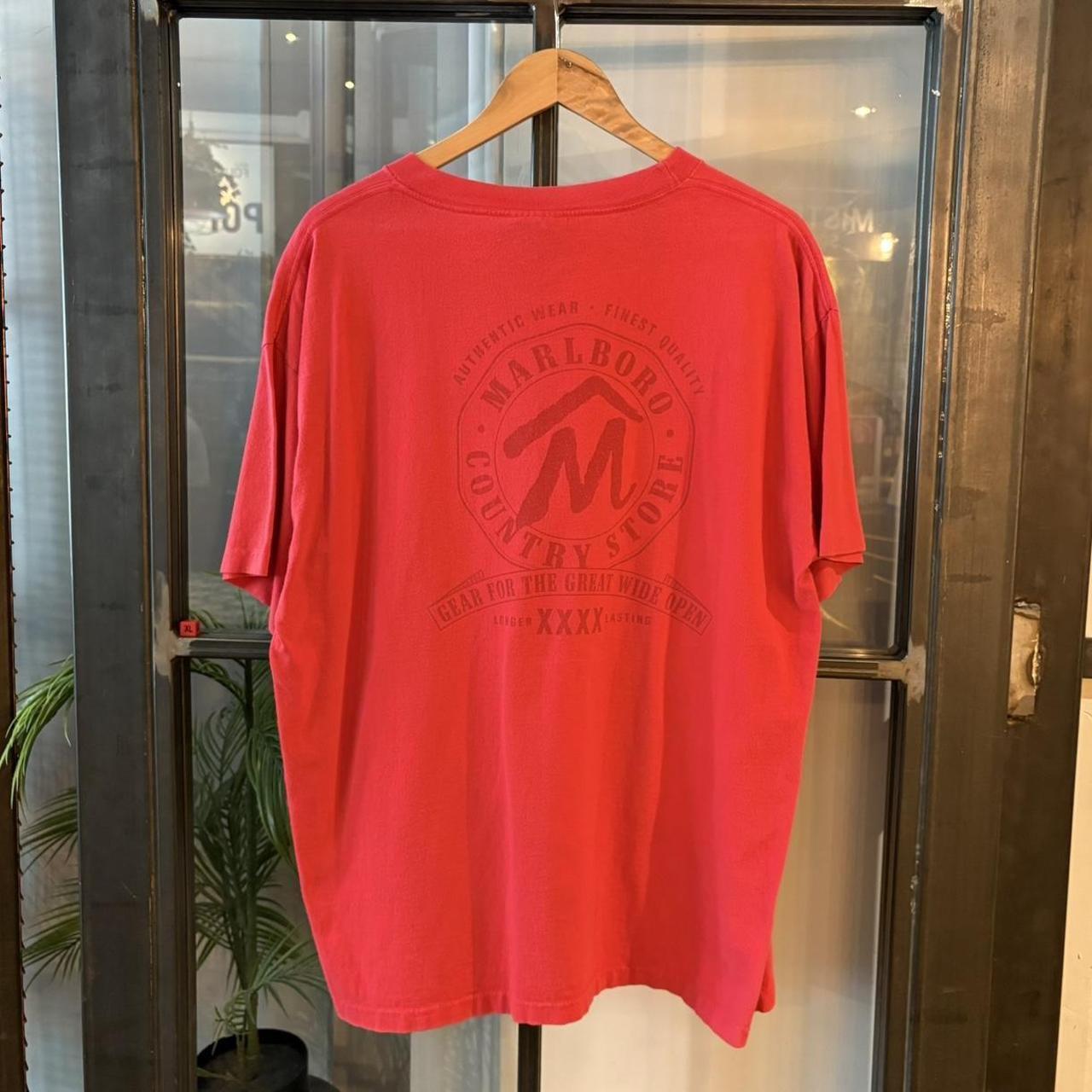 YIC0089-F - Vintage Retro Essential Red Marlboro Country Store 'Great for the Great Wide open' Graphic Print Top Tee T-shirt #90s #graphic #marlboro #essential #basic
