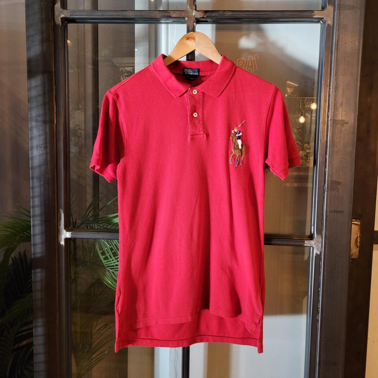 POL166 - Vintage Ralph Lauren Red Polo Shirt Short Sleeve collared button up top with Big Chest Logo #Y2K #preppy #chiefkeef #golf #oldmoney