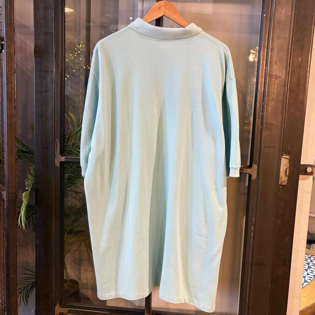 POL555-F - Vintage Retro Ralph Lauren Plain Turquoise Polo Shirt Short Sleeve collared button up top  #Y2K #preppy #chiefkeef #oldmoney #ralphlauren