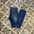 TRW429F - Vintage retro essential Guess Bkue Wash Denim Slim Tapered Sonny Jeans Trousers pants #denim #denimjeans #guess #y2k