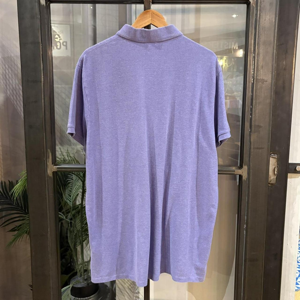 BR1912V-F - Vintage Retro Ralph Lauren Plain Lilac Polo Shirt Short Sleeve collared button up top  #Y2K #preppy #chiefkeef #oldmoney #ralphlauren