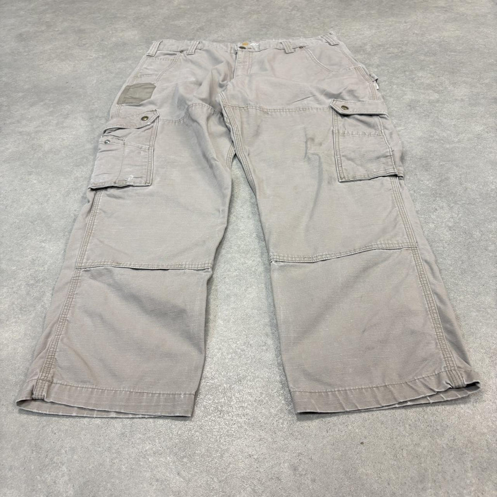 BR2701GO-U - Vintage retro essential  Stone Grey Carhartt ripstop cargo carpenter Trousers pants casual workwear #skater #utility #workwear #carpenter #carhartt
