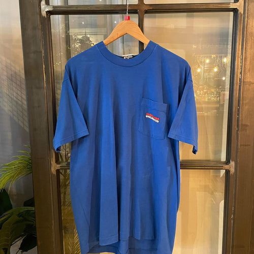 1224F74P - Vintage Retro Essential Blue Marlboro Unlimited Howling Wolf Moon Graphic Print Top Tee T-shirt #90s #marlborocigarettes #top #essential #marlboro