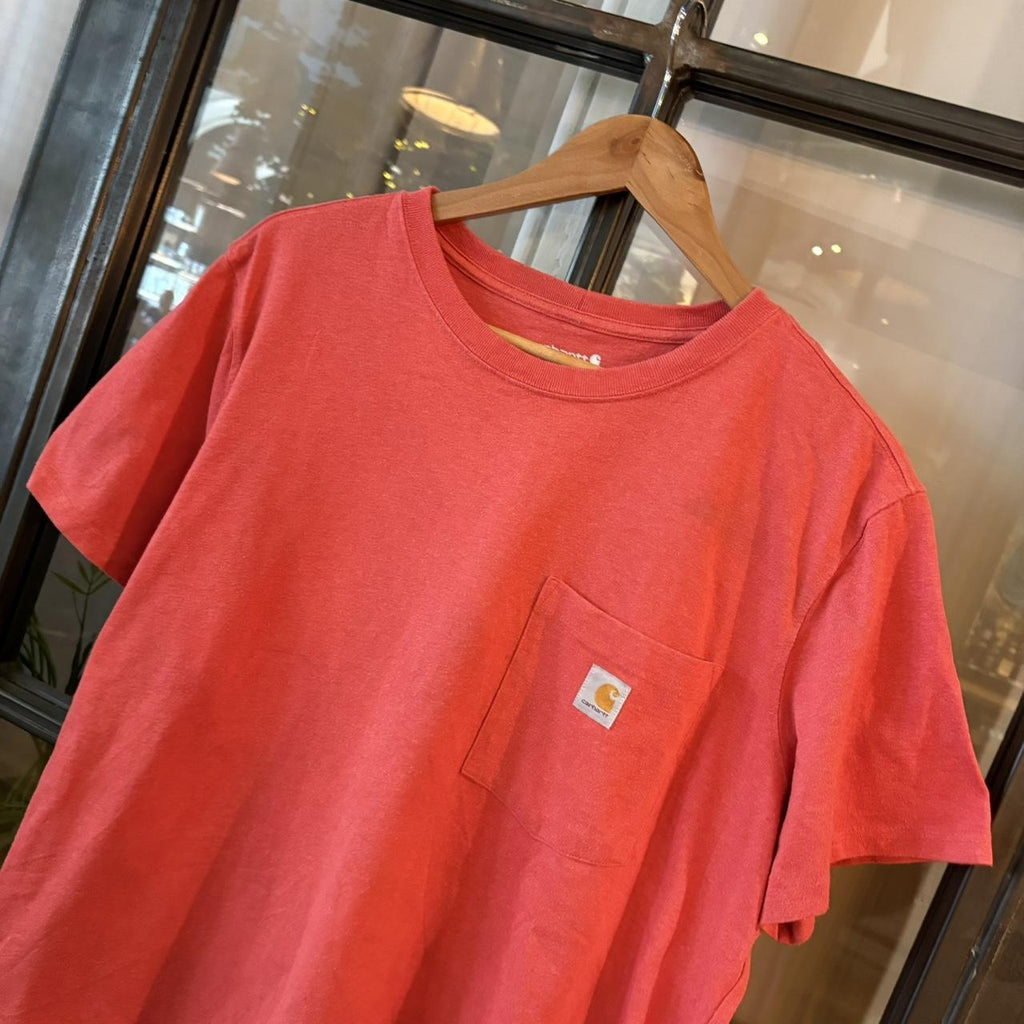 TEE403BR - Vintage Retro Essential Pink Carhartt Pocket Top Tee T-shirt #90s #skater #workwear #y2k #carhartt