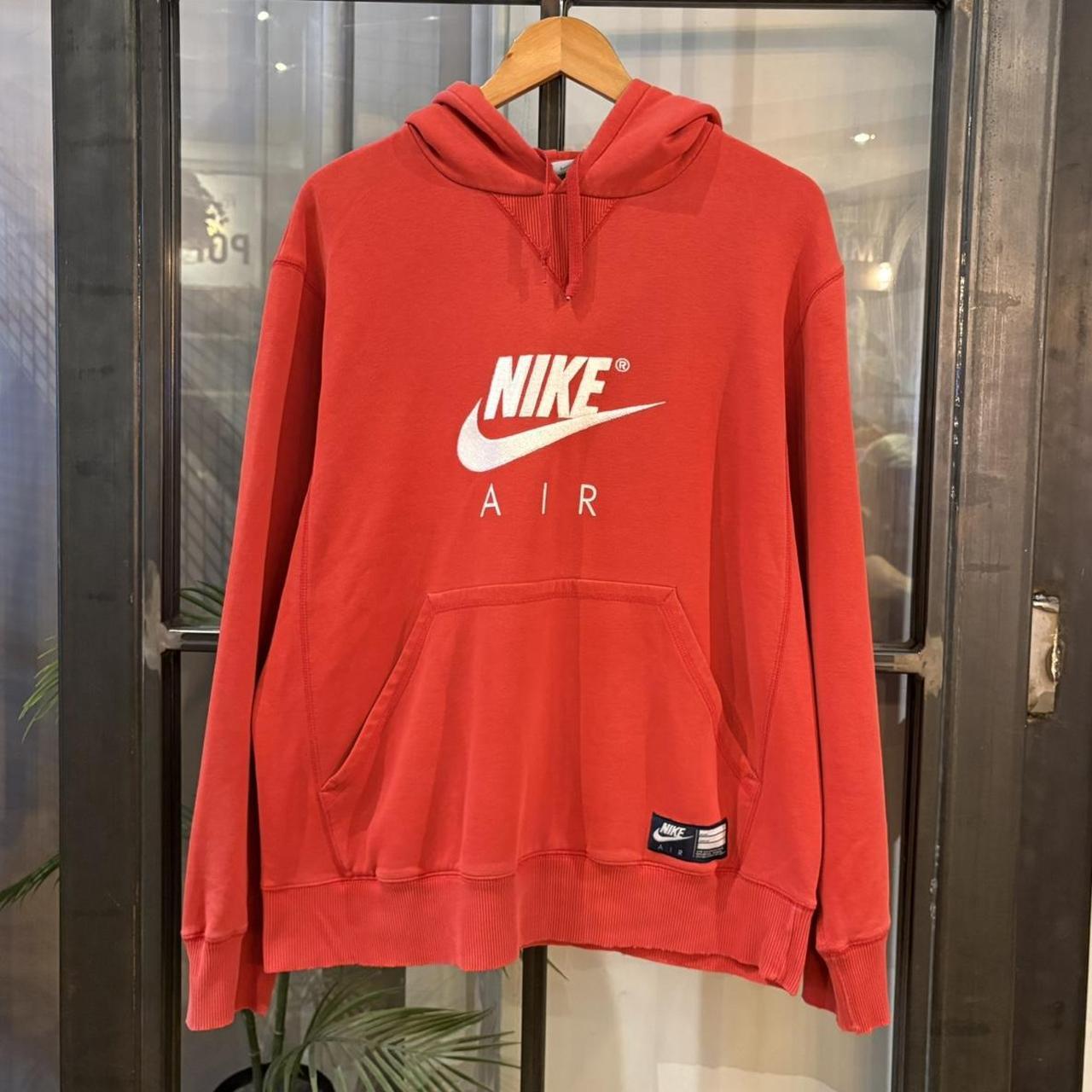 MA2207JD-P - Vintage Retro Essential Red Nike Air Sweatshirt Hoodie with embroidered logo #nikeair #hoodie #essential #nike #y2k