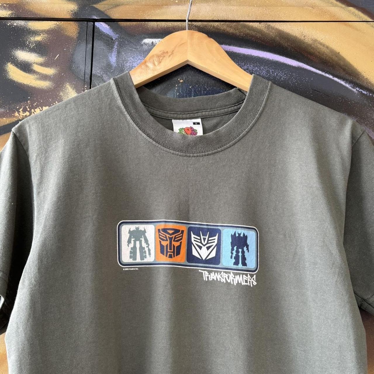 Vintage Transformers 2003 T Shirt Mens Small Green Box Logo Graphic Hasbro Movie Promo Tee Top Y2K
