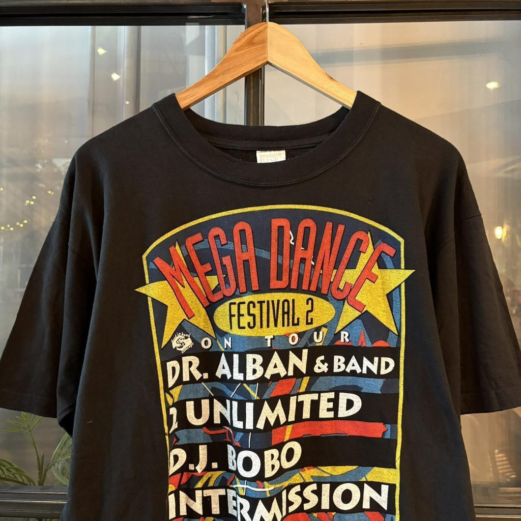 CP05CLF - Vintage Retro Essential Mega Dance Festival 2 on tour Dr. Alban Black music concert Graphic Print Single Stitch Top Tee T-shirt #90s #singlestitch #music #tour #festival