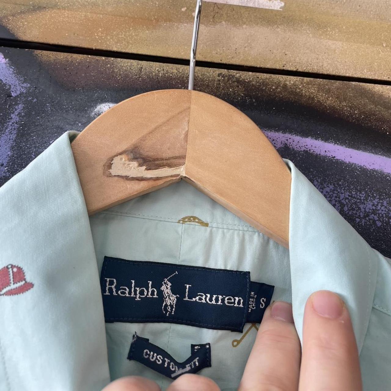 Ralph Lauren Baby Blue Monogram Button Up Shirt