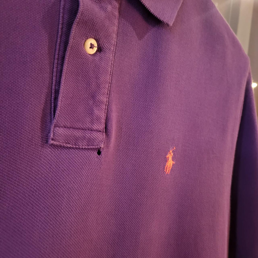 POL008 - Vintage Ralph Lauren Purple Polo Shirt Short Sleeve collared button up top #Y2K #preppy #chiefkeef