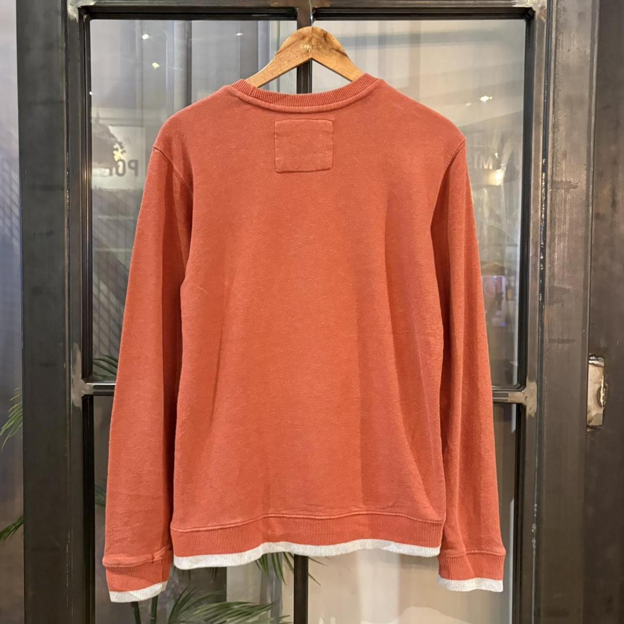 MA0406EM-P - Vintage Retro Essential Orange Quiksilver Crewneck Jumper Sweatshirt with embroidered and print logos #90s #skater #surfer #quiksilver #y2k