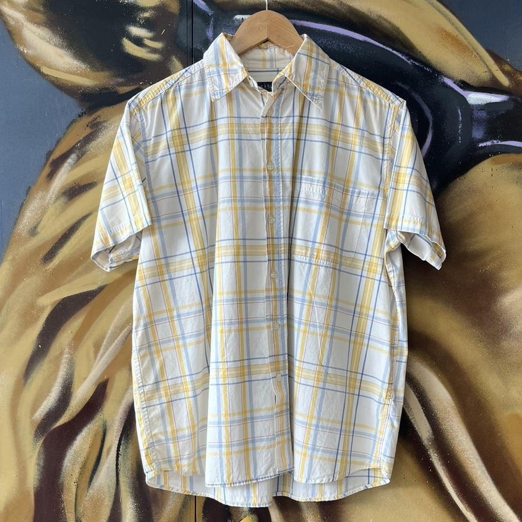 Checkered Short Sleeve Button Up Shirt