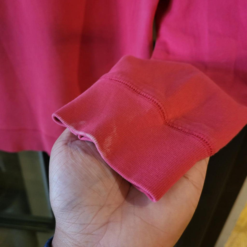SWT252 - Vintage Retro Essential Tommy Hilfiger Pink sweatshirt jumper crewneck with chest logo spell out #tommy #preppy #y2k #tommyhilfiger