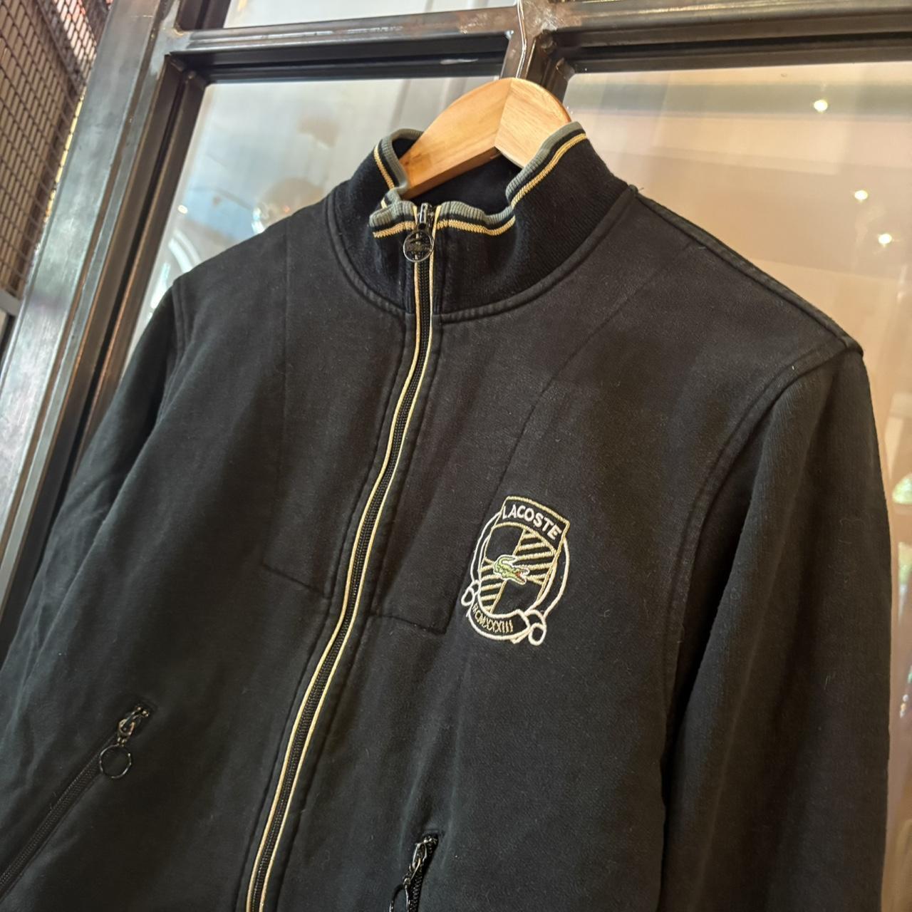 SWT577F - Vintage retro essential Black Lacoste full zip up Track outdoor fleece jacket #sportswear #y2k #preppy #lacoste #oldmoney
