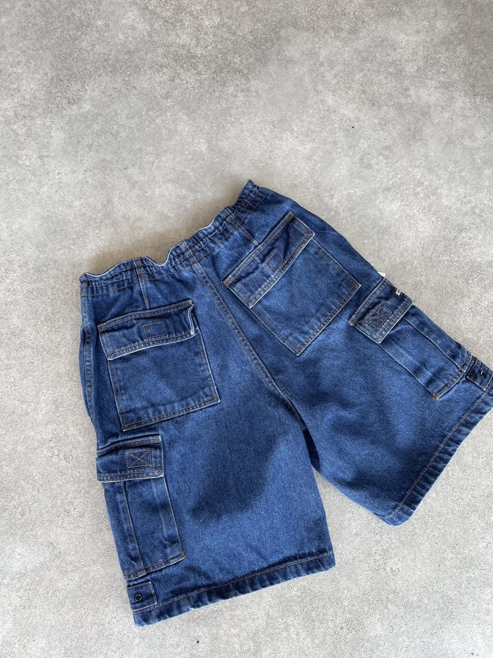 Y2K Dark Wash Cargo Shorts