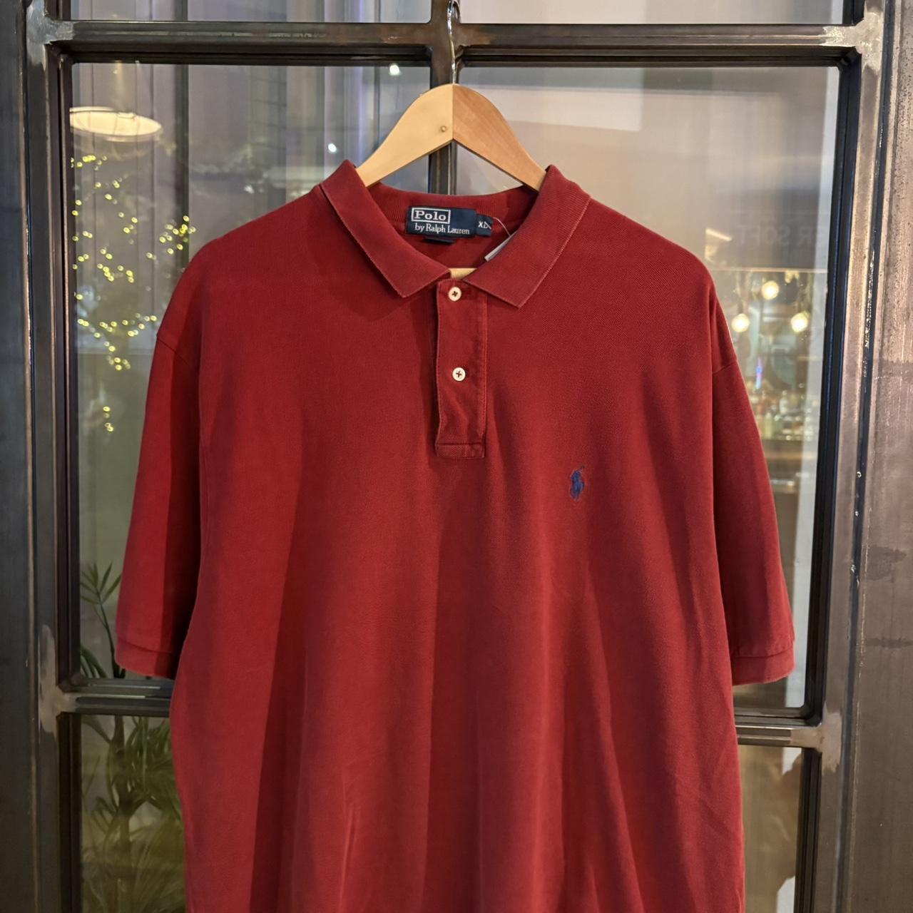 POL324 - Vintage Retro Ralph Lauren Plain Red Polo Shirt Short Sleeve collared button up top #Y2K #preppy #chiefkeef #oldmoney #ralphlauren