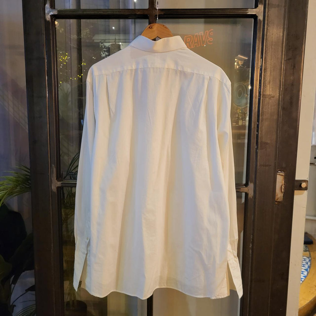 RLS081P - Vintage Ralph Lauren White Plain Shirt Short Sleeve collared button up top #Y2K #preppy #chiefkeef #golf #oldmoney