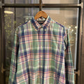 RLS120-P - Vintage Ralph Lauren Turquiose Blue Check Longsleeve shirt collared button up top #Y2K #preppy #chiefkeef #smartcasual #oldmoney