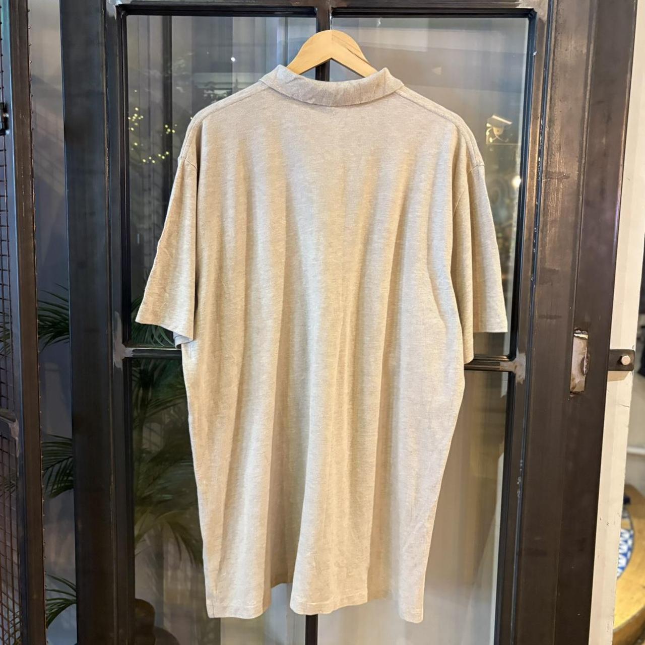 POL450F-P - Vintage Retro Ralph Lauren Beige Plain Pocket Polo Shirt Short Sleeve collared button up top  #Y2K #preppy #chiefkeef #oldmoney #ralphlauren