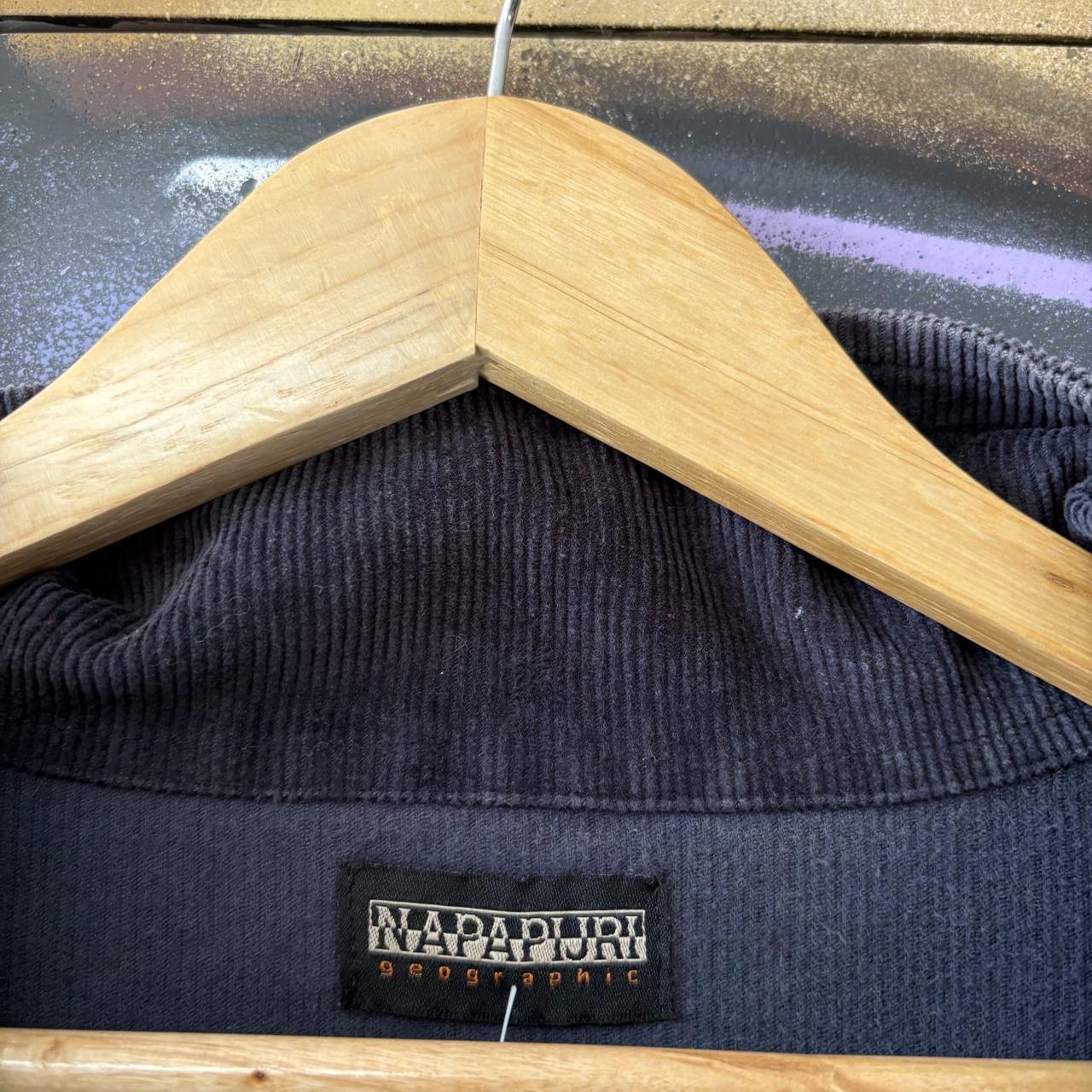 Vintage Napapijri Sweatshirt Mens XL Navy 1/4 Zip Corduroy 1/4 Zip Pullover Jumper Top 90s Y2K 00s