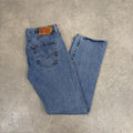 Vintage Levi's 501 Jeans Mens 34x32 Mid Blue Denim Wash Straight Leg Trousers Cowboy Western USA 90s Y2K