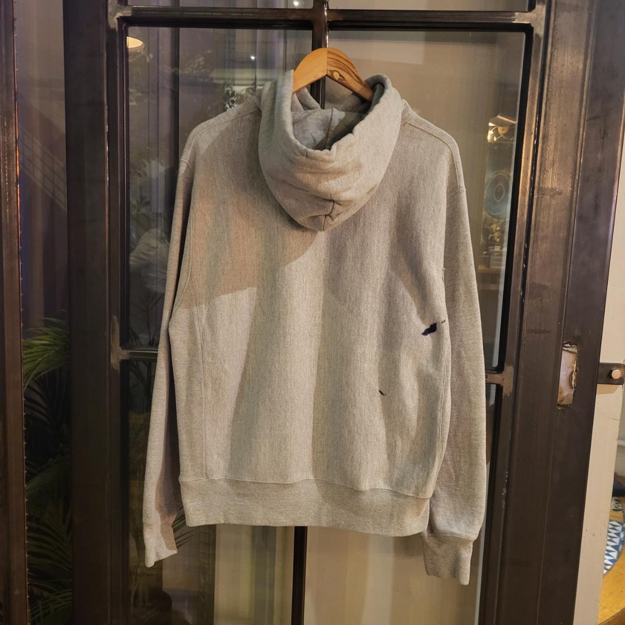 SWT357P - Vintage Retro Essential Champion Light Grey sweatshirt hoodie with  iconic embroidered chest logo #hoodie #casual #y2k #champion #reverseweave
