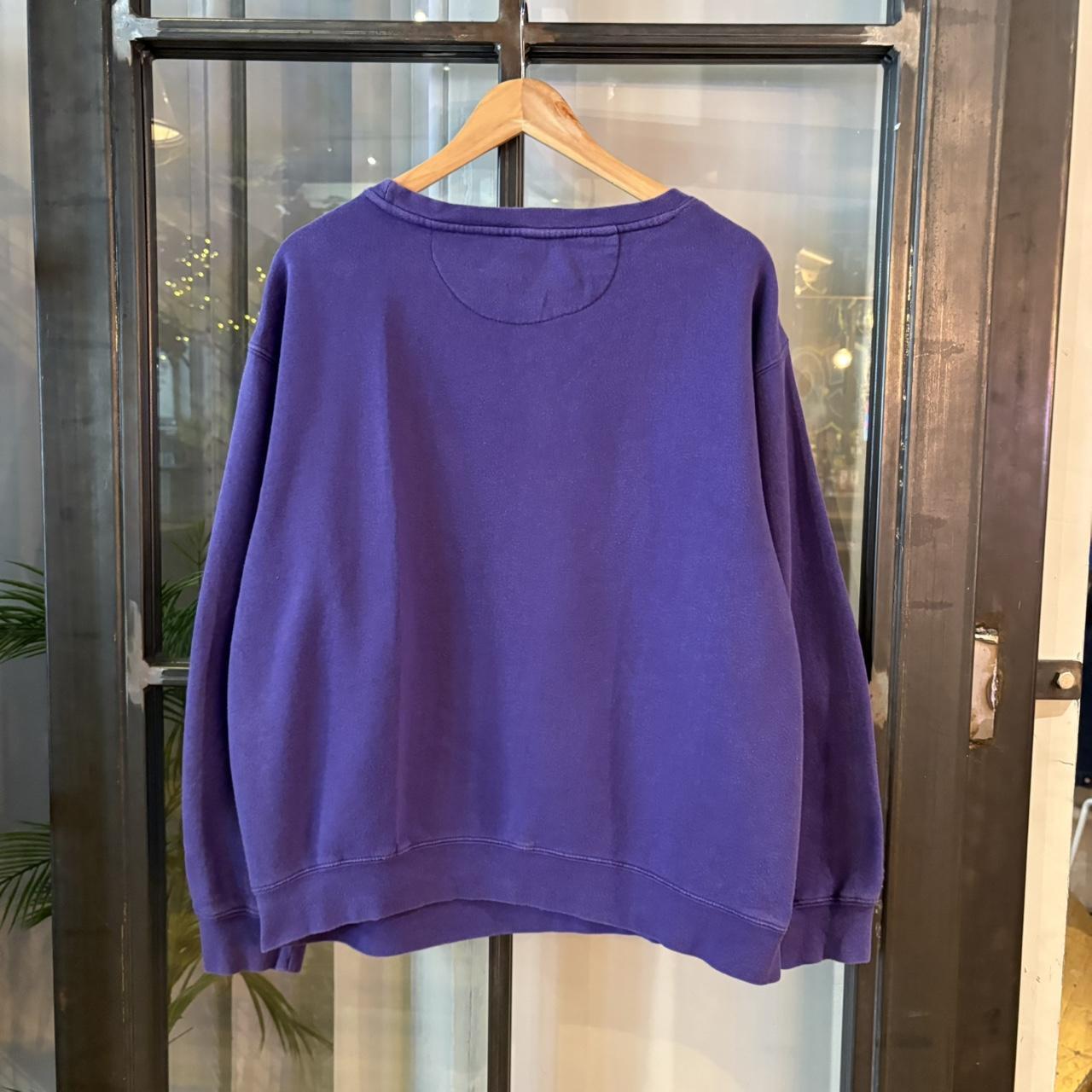 1224B09BR - Vintage Retro Essential Purple Kansas State University College Crewneck Jumper Sweatshirt with  embroidered patch spellout logo #90s #sportswear #kansas #y2k #boxy