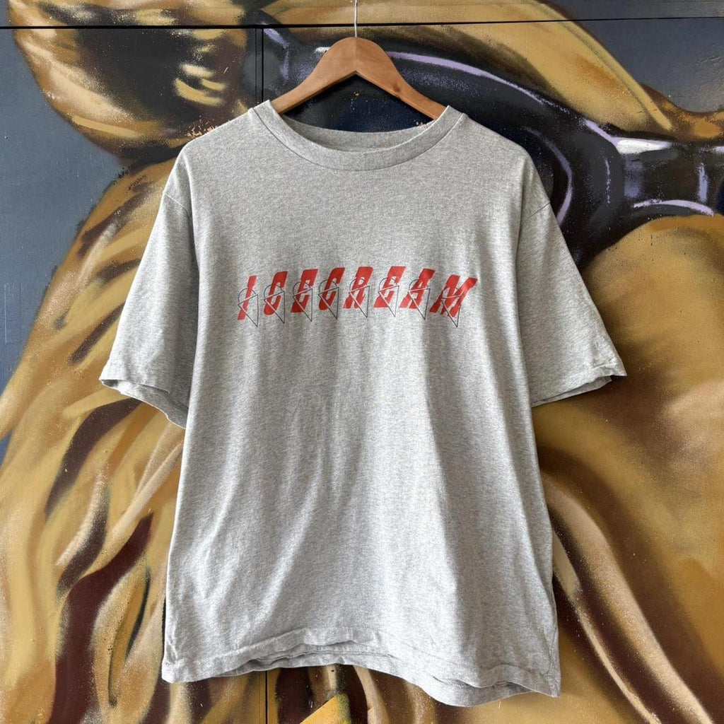 Icecream T Shirt Tee Mens Boxy Large Grey Spellout Logo Graphic Print Streetwear Top USA Y2K 00s