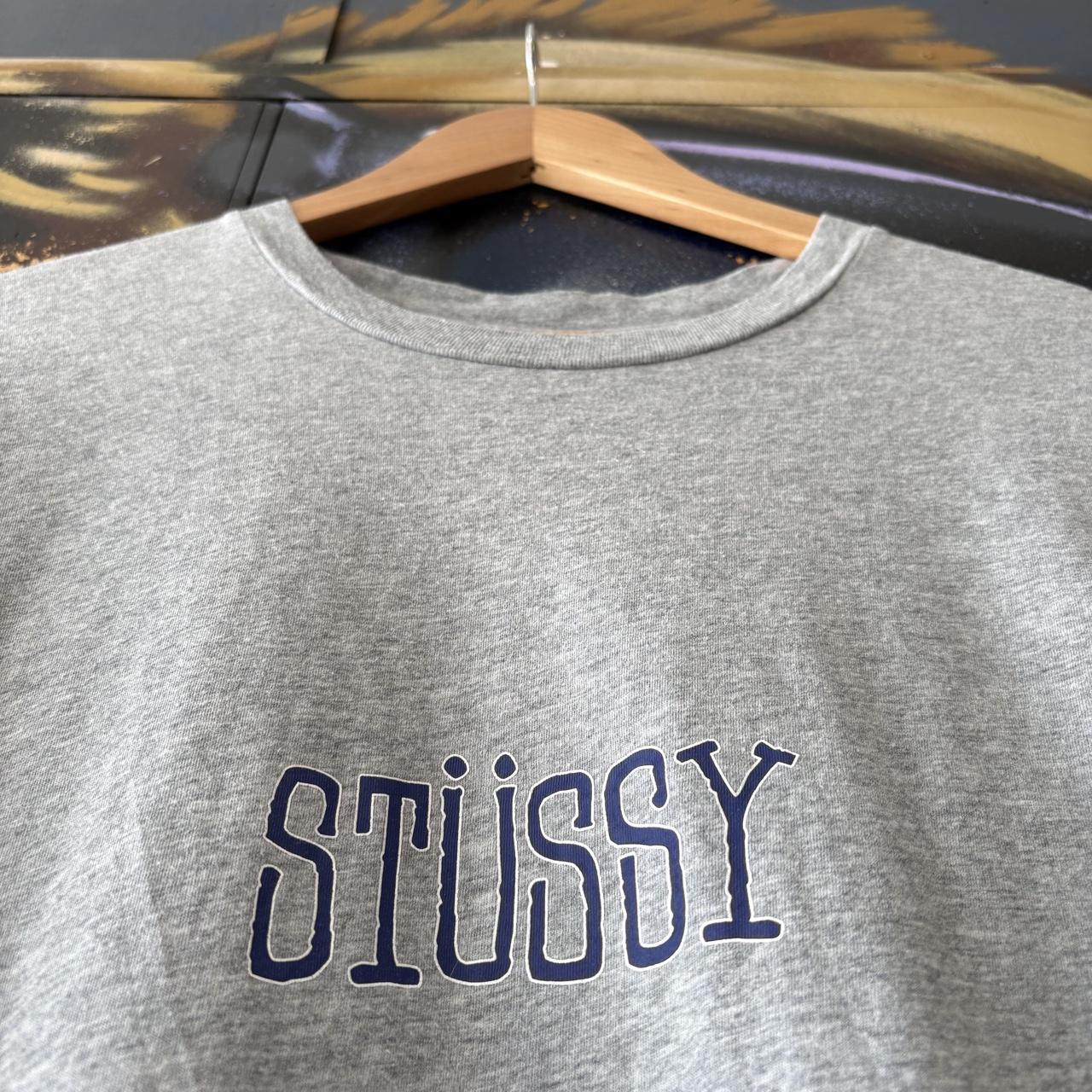 Vintage Stussy T shirt Mens Small Grey Graffiti Logo Graphic Print Skate Surf Tee Top 90s Y2K 00s