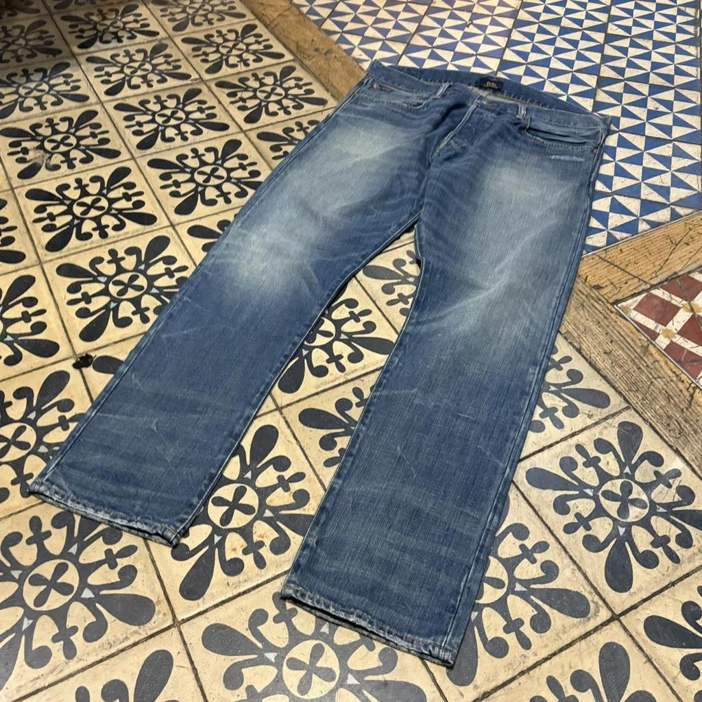 TRW478F - Vintage retro essential Polo Ralph Lauren Blue Wash Denim Jeans Trousers pants #denim #straightleg #poloralphlauren