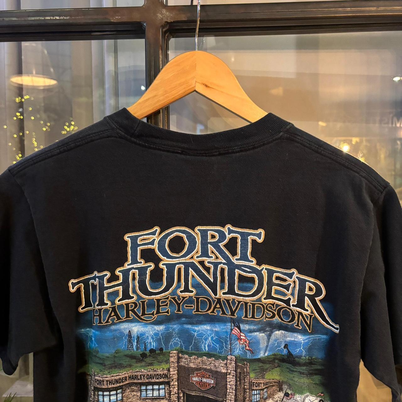 0325A22F - Vintage Retro Essential Harley Davidson Fort Thunder Moore Oklahoma Print Top Tee T-shirt #graphic #motorcycles #biker #harley #harleydavidson
