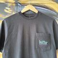 Butter Goods T shirt Mens Small Black Pocket Equipment Embroidered Skate Organic Cotton Tee Top