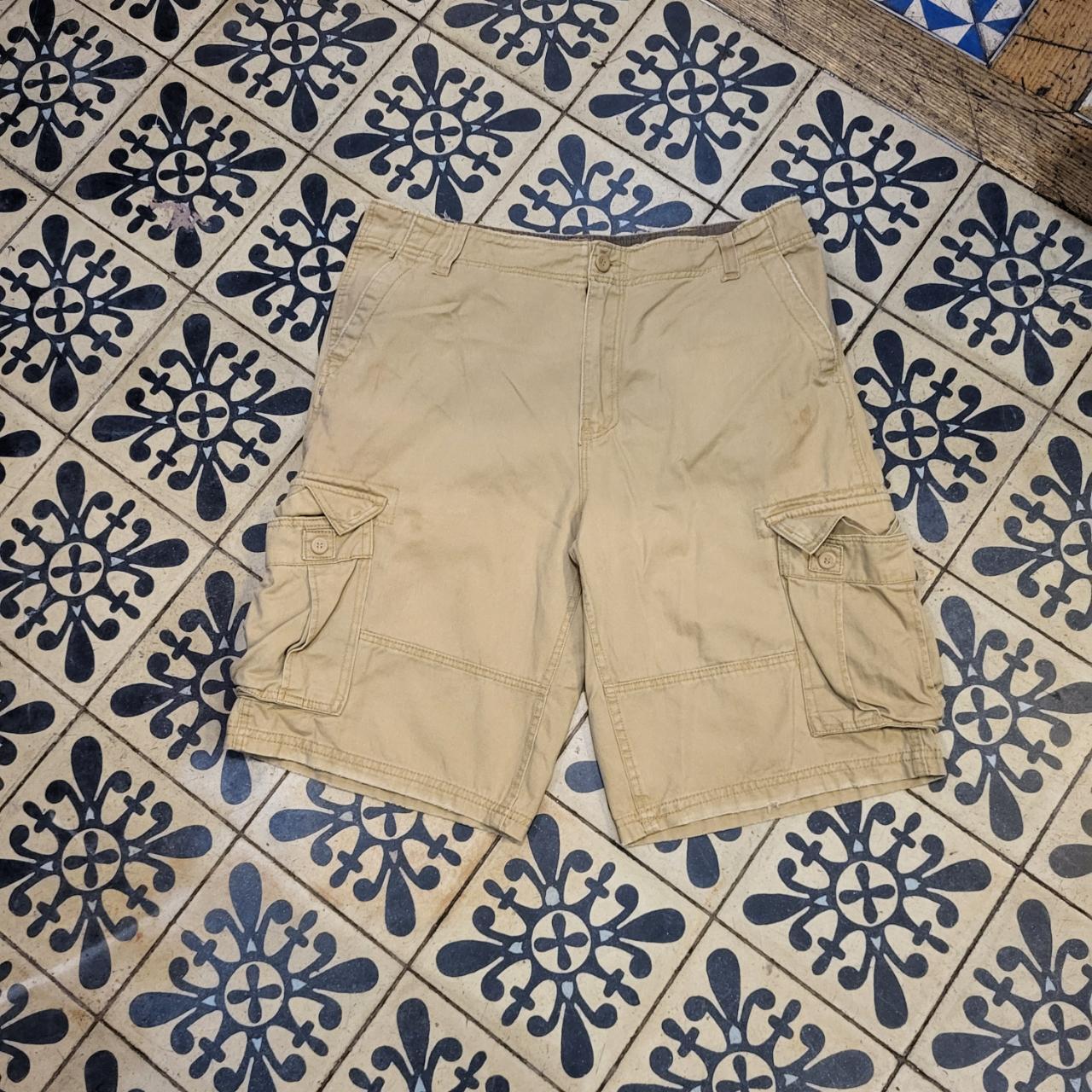 JRT005 - Vintage Retro Essential Retro Plugg Tan Brown Cargo workwear Shorts Jorts  #cargos #hiphop #skater #y2k