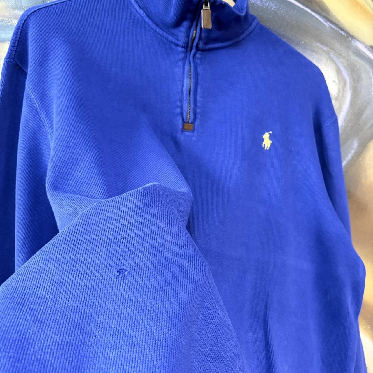 BR1602BO-U - Vintage Ralph Lauren Blue Polo Ralph Lauren 1/4 quarter zip up Sweatshirt jumper fleece top #Y2K #preppy #quarterzip #smartcasual #oldmoney