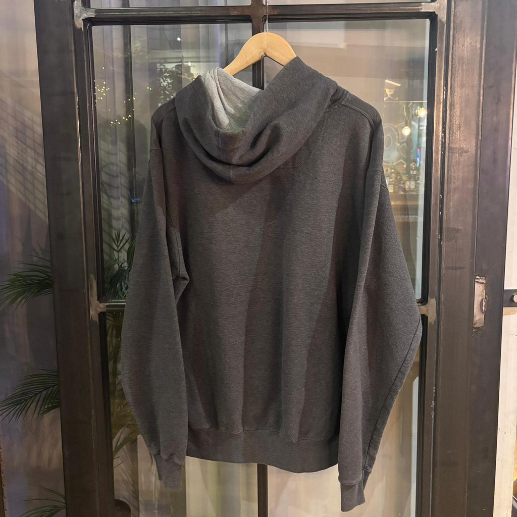 0325G75F - Vintage Retro Essential Dark Grey Champion Sweatshirt Hoodie with embroidered logo #90s #sportswear #essential #champion #y2k