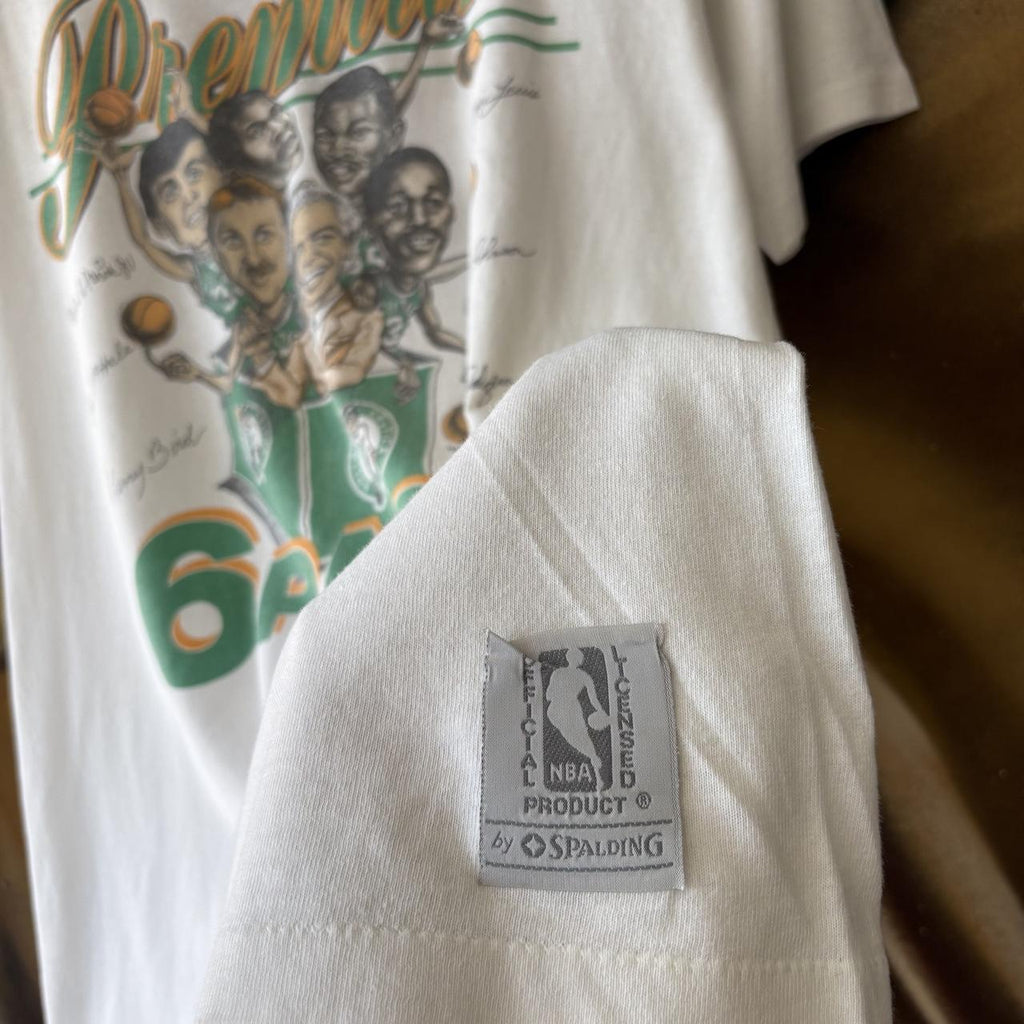 Vintage Boston Celtics T shirt Mens Medium NBA Salem Graphic Print Top 80s Single Stitch