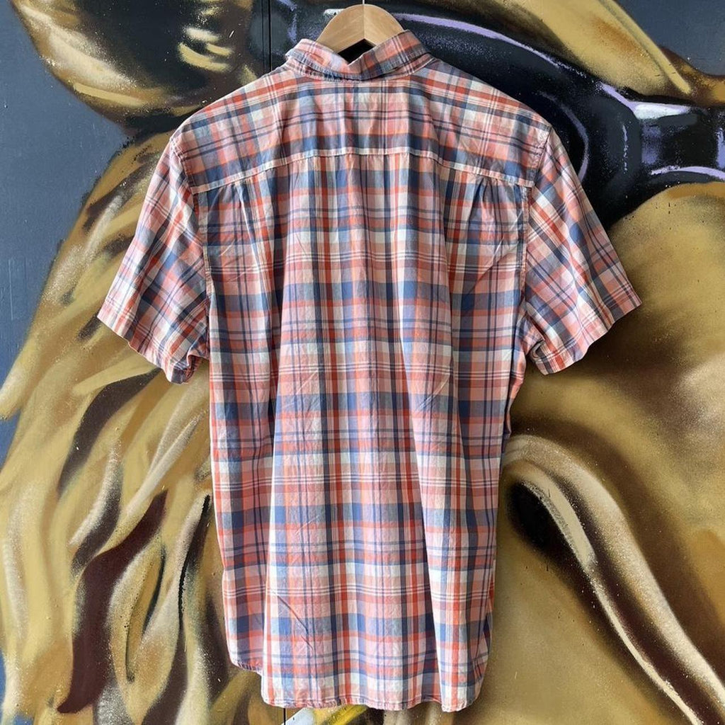 Checkered Short Sleeve Button Up Shirt