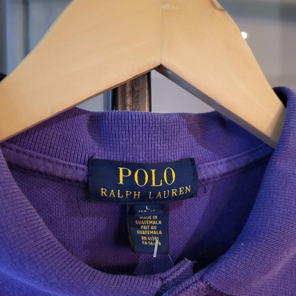 POL008 - Vintage Ralph Lauren Purple Polo Shirt Short Sleeve collared button up top #Y2K #preppy #chiefkeef