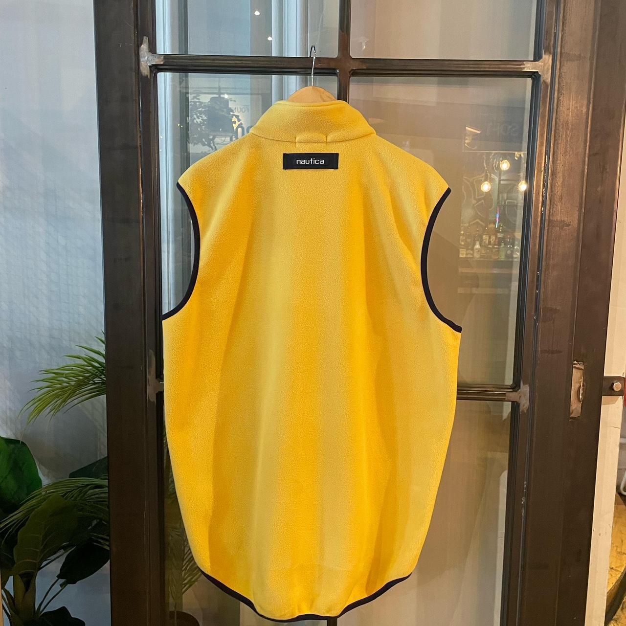 0225A49BR - Vintage retro essential Nautica Yellow full zip up outdoor gilet sleeveless fleece jacket #nautica #outdoor #hilet #hike #gorpcore