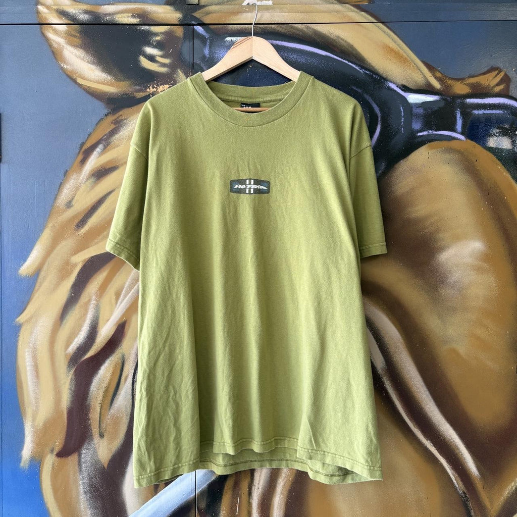 Vintage No Fear T shirt Mens XL Olive Green Box Logo Bogo Graphic Print Skate Surf Tee Top 90s Y2K 00s