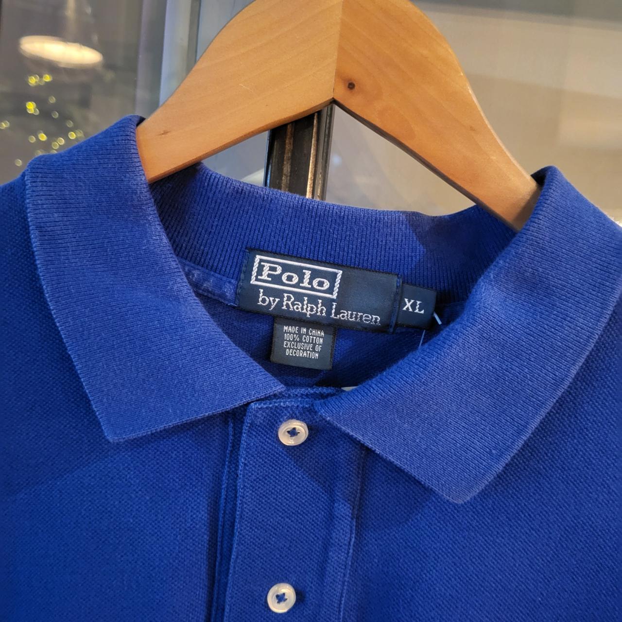 POL238 - Vintage Ralph Lauren Blue Polo Shirt Short Sleeve collared button up top #Y2K #preppy #chiefkeef #golf #oldmoney