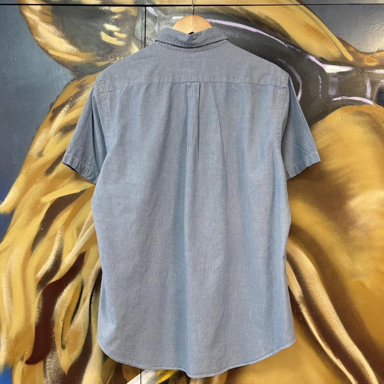 BR1912YP-U - Vintage Ralph Lauren Plain Blue Short Sleeve collared button up polo shirt top #Y2K #preppy #chiefkeef #smartcasual #oldmoney
