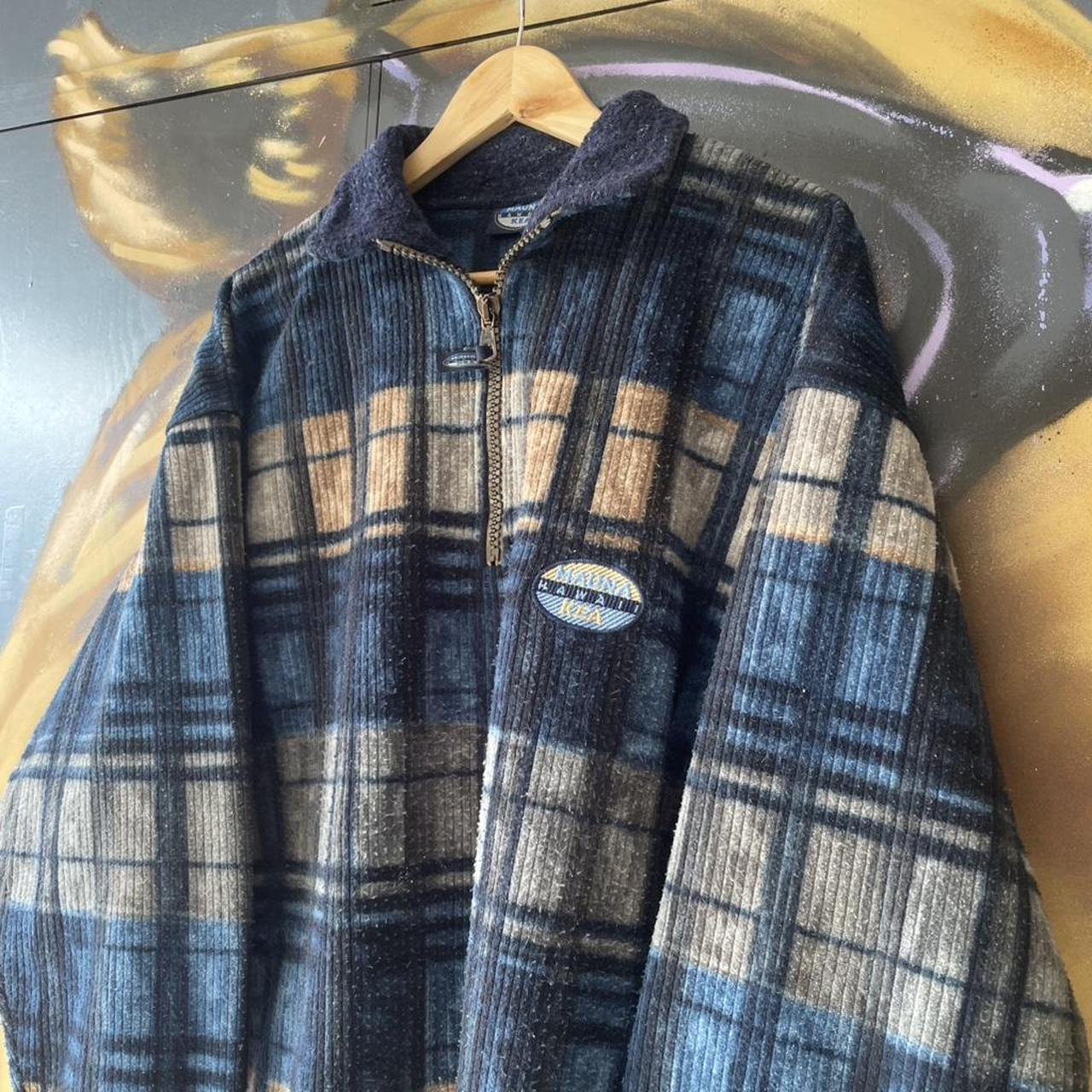 Y2K Mauna Checkered Plaid Quarter Zip Fleece