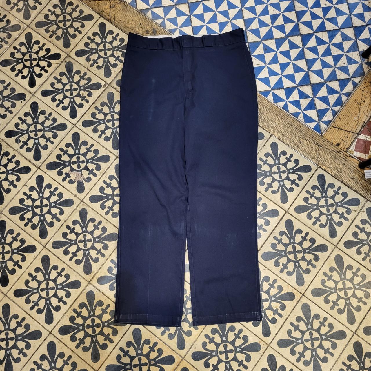 TRW0055BR - Vintage retro essential Navy Dickies Trousers pants jeans with embroidered patch logo carpenter casual workwear #workwear #skater #y2k #dickies