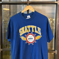0425A61F - Vintage Retro Essential Blue Seattle Pilots MLB Baseball 90s Logo 7 Tag Single Stitch Top Tee T-shirt #90s #graphic #mlb #baseball #seattle