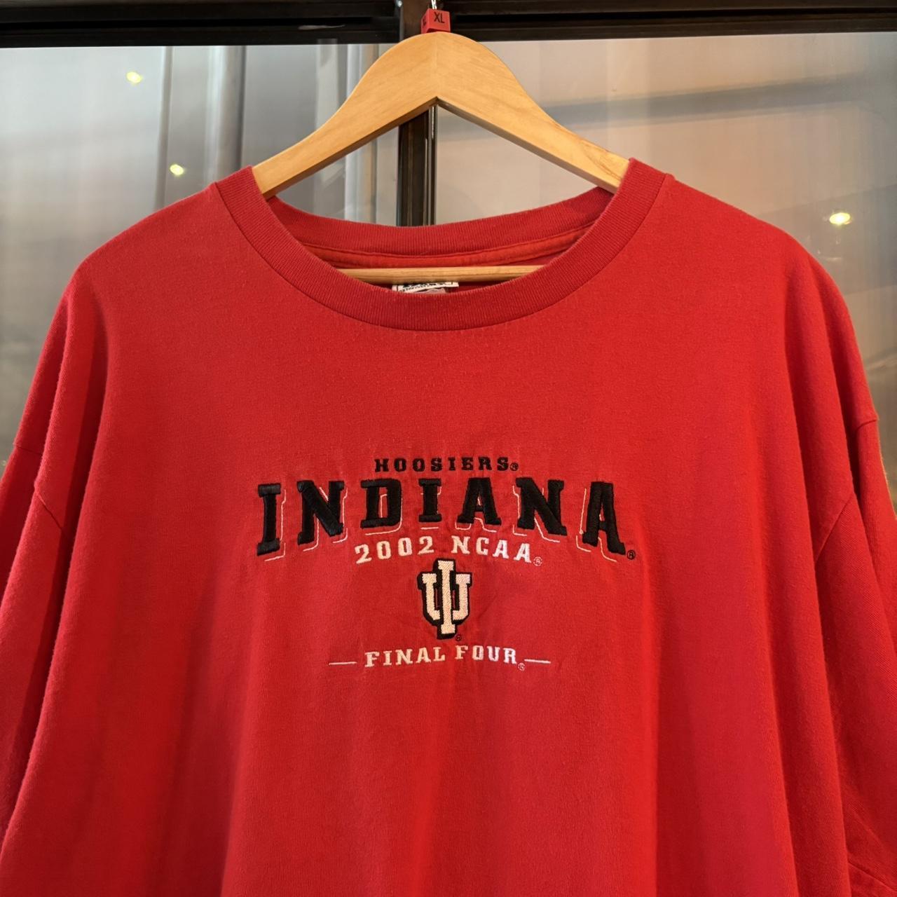 BR1803H-P - Vintage Retro Essential Red Hoosiers Indiana 2002 NCAA Basketball Final Four Embroidered Top Tee T-shirt #90s #basketball #college #ncaa #indiana