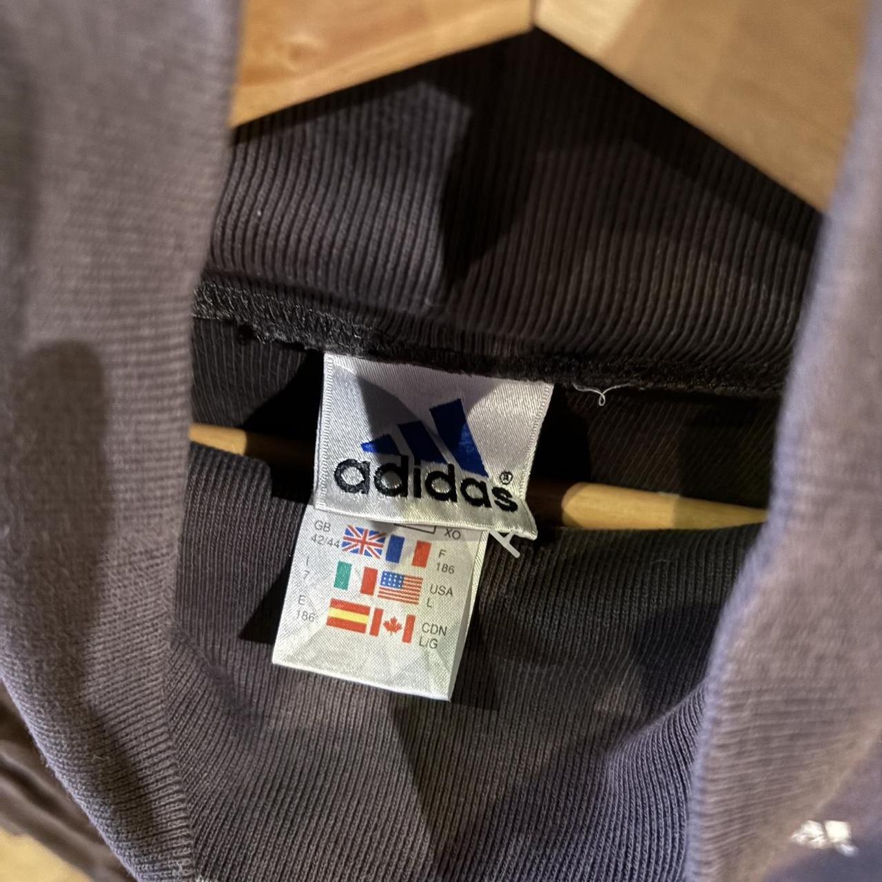 SWT700F - Vintage Retro Essential Grey Adidas Mock / Roll Neck Sweatshirt Hoodie with embroidered logo #90s #sportswear #essential #adidas #y2k