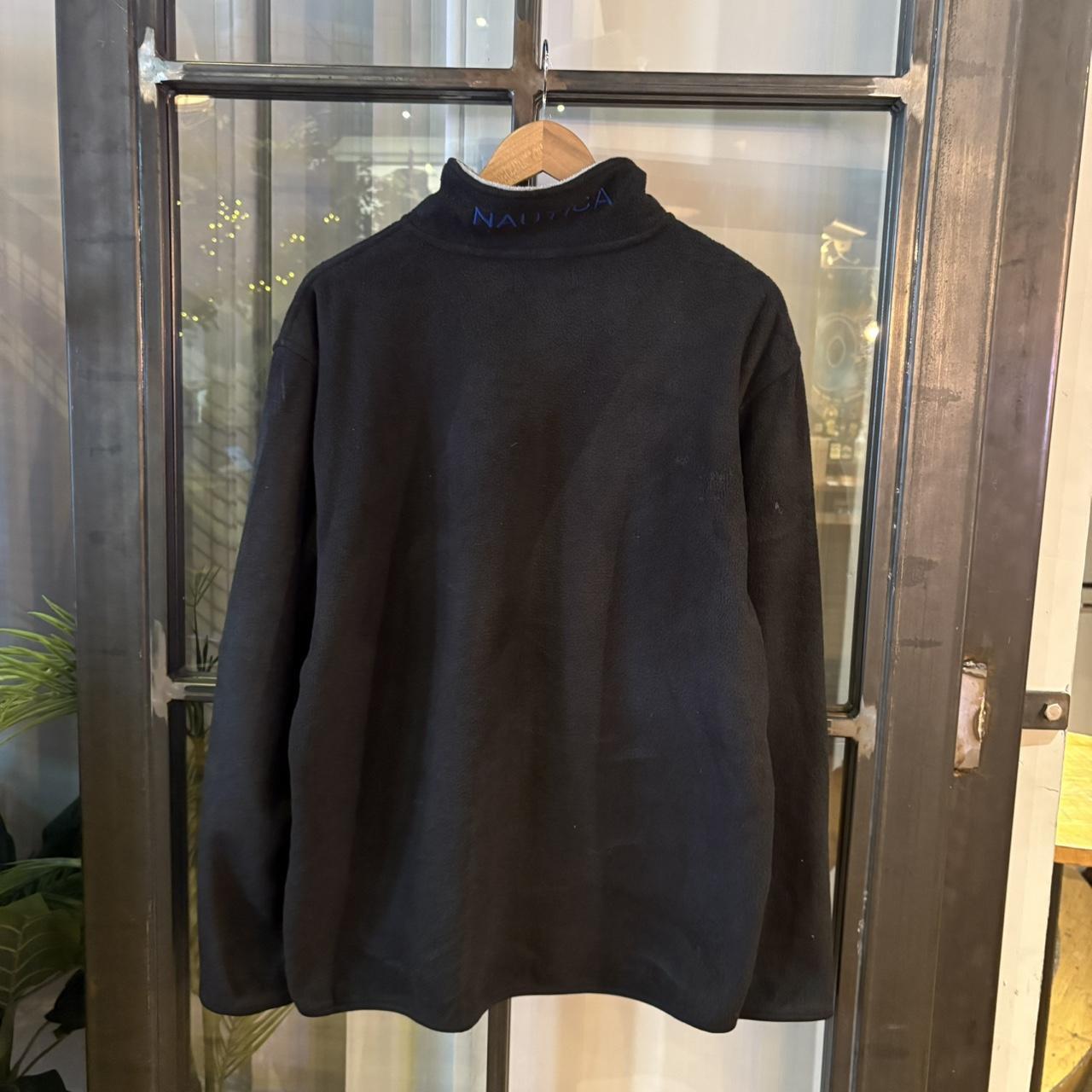 SWT381BR - Vintage retro essential Black Nautica 1/4 zip up outdoor fleece jacket #pullover #outdoor #sportwear #nautica #y2k