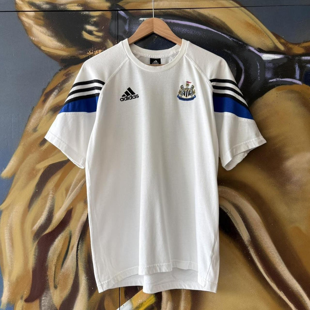 Vintage Adidas Newcastle United Training T Shirt Mens Medium White 2003 2005 Drill Football Tee Top NTL Y2K